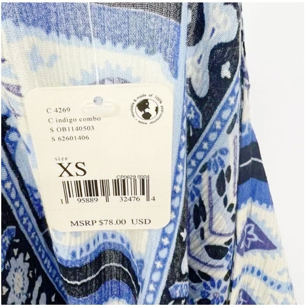 FREE PEOPLE NWT Rosalie Wrap Top in Indigo - size 
XS‎ - Bohemian- Bollywood - Picture 6 of 9